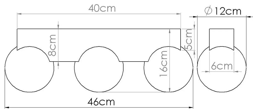 Φωτιστικό οροφής BULBO 3 φυσικό ξύλο/γυαλί,3x8w