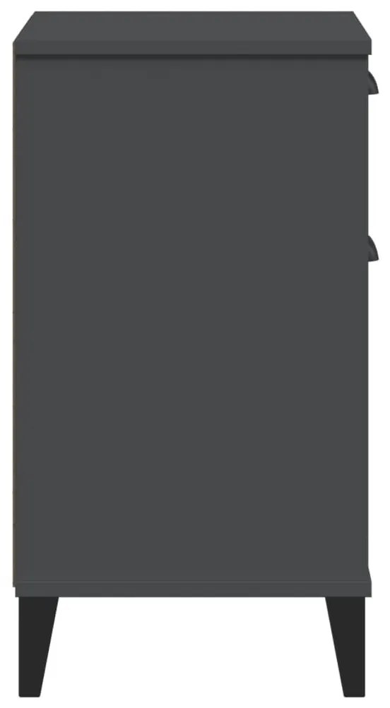 Κομοδίνο VIKEN Ανθρακί Γκρι από Επεξεργασμένο Ξύλο - Ανθρακί