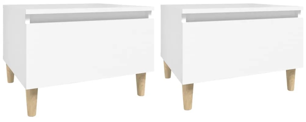 vidaXL Βοηθητικά Τραπέζια 2 τεμ. Λευκά 50x46x35 εκ. Επεξεργασμένο Ξύλο