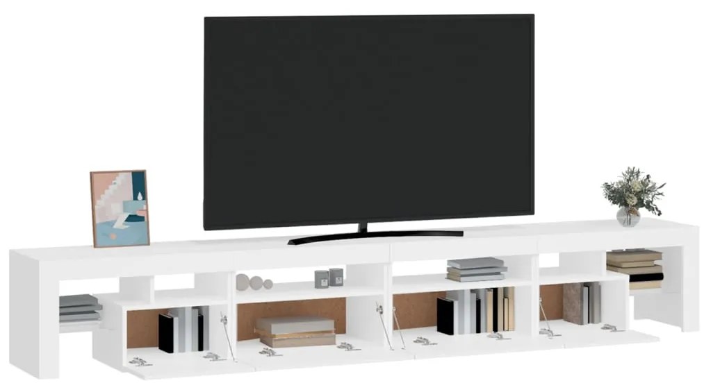 vidaXL Έπιπλο Τηλεόρασης με LED Λευκό 260 x 36,5 x 40 εκ.