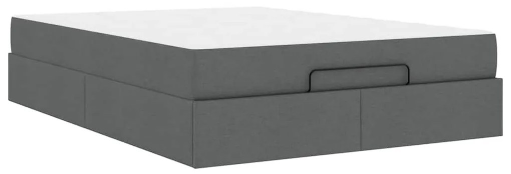 vidaXL Σκελετός Κρεβατιού Σκούρο γκρι 140 x 190 cm ύφασμα