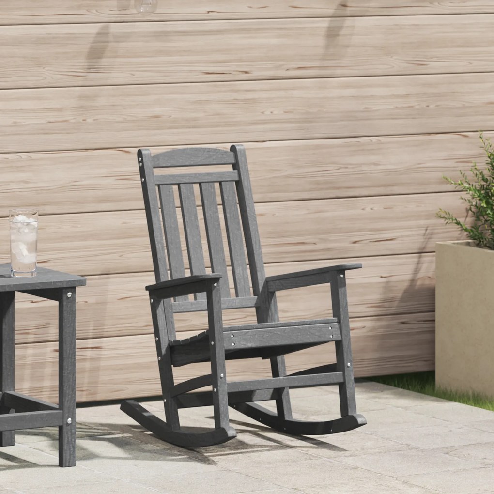 vidaXL Κήπος Ραχιαία Καρέκλα Ανοιχτό Γκρι 70x92x108 εκ από HDPE