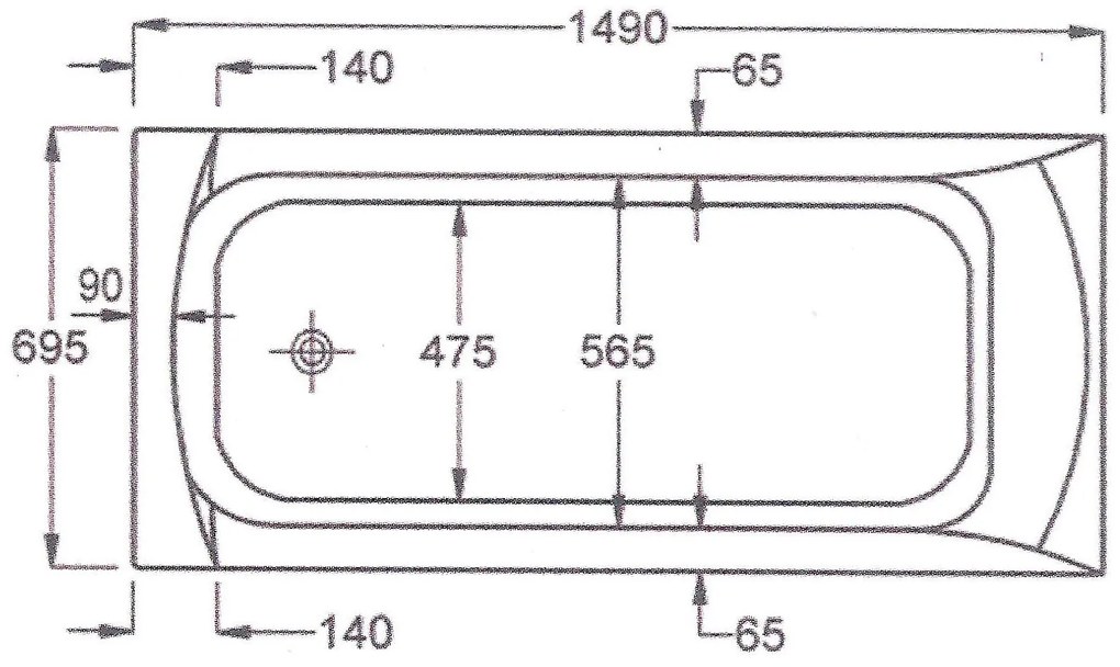 Μπανιέρα Sanitec Rosa-150 x 70 εκ.