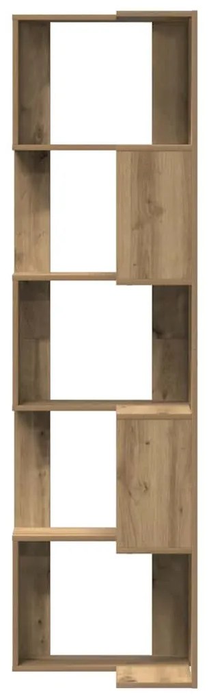 vidaXL Βιβλιοθήκη Γωνιακή 5 Επ. Αρτισιανή Δρυς 50x50x179 εκ Επεξ. Ξύλο