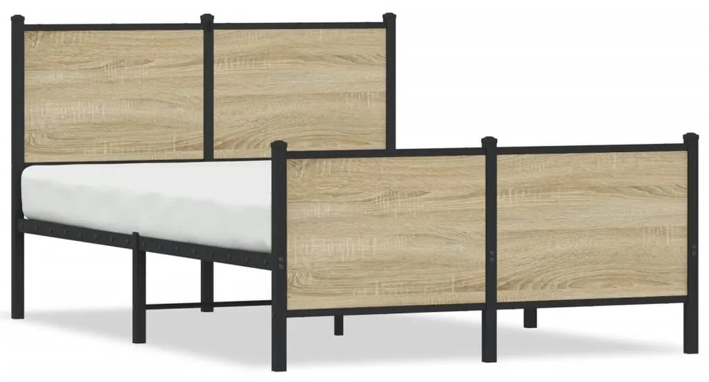 Σκελετός Κρεβ. Χωρίς Στρώμα Sonoma Δρυς 120x190 εκ. Μεταλλικό