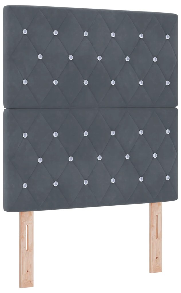 vidaXL κρεβάτι Box Spring με στρώμα σκούρο γκρι 80x200 εκ. βελούδο