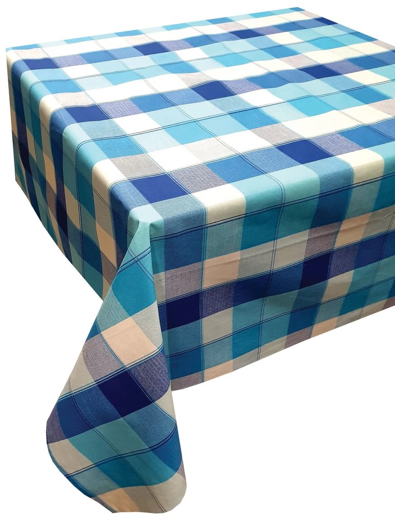 Τραπεζομάντηλο Polycotton 140x140εκ. Καρώ Design-3 Turquoise Komvos Home 7213300-8