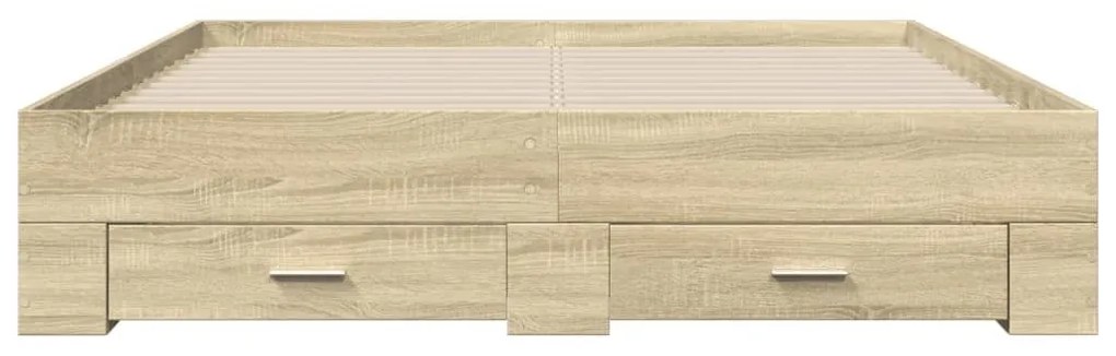 Πλαίσιο Κρεβατιού με συρτάρια Sonoma Δρυς 160x200εκ. Επεξ. Ξύλο - Καφέ