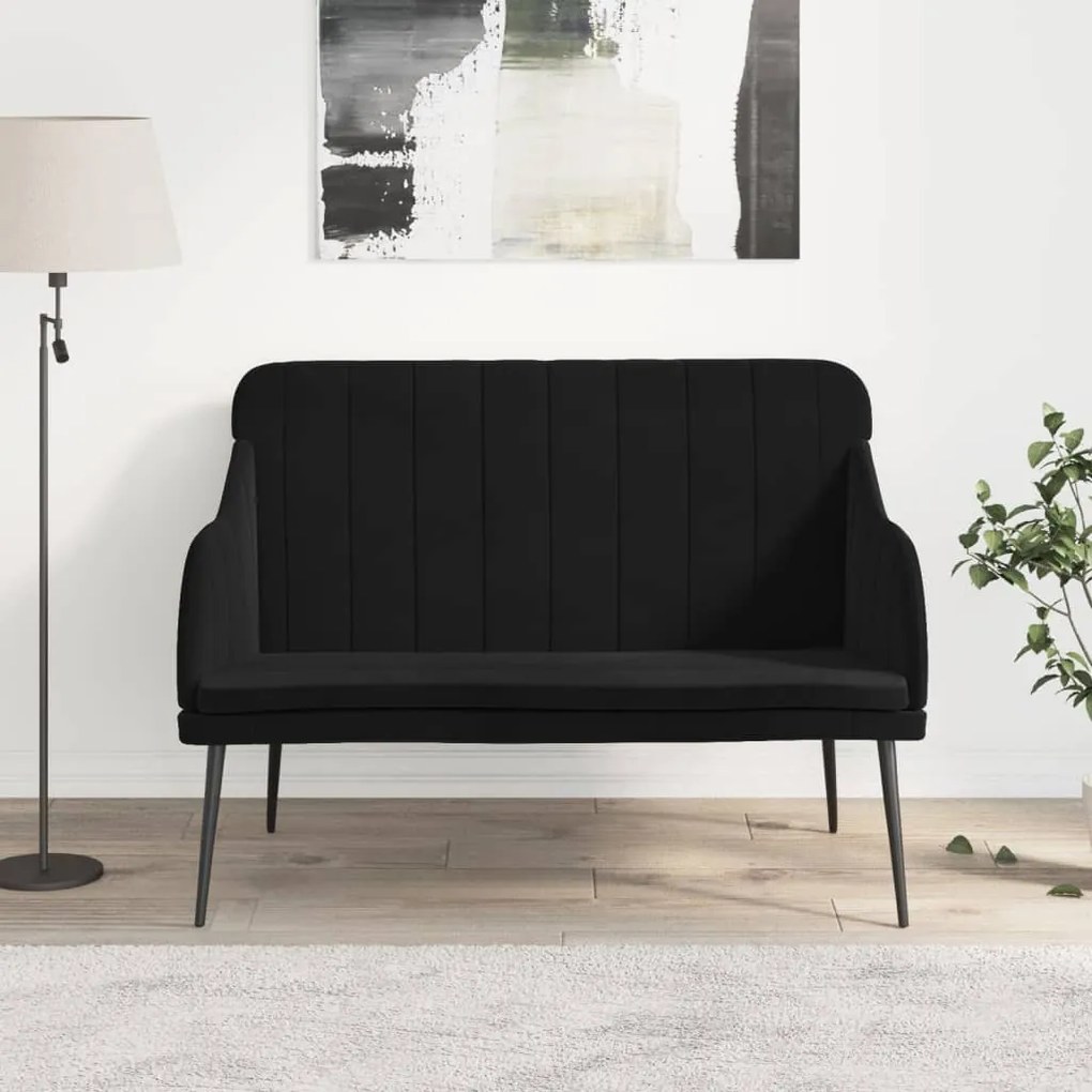 vidaXL Πάγκος Μαύρος 110x76x80 εκ. Βελούδινος
