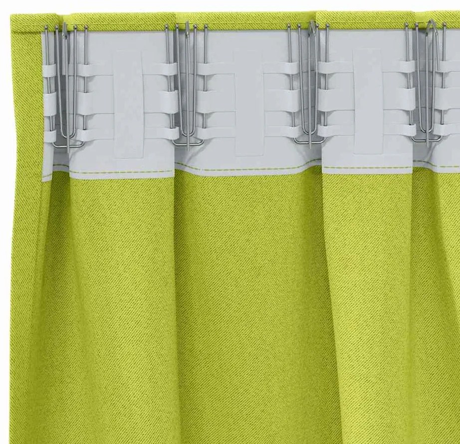 vidaXL Κουρτίνες Μαύρης Ύφανσης με Δαχτυλίδια 2 pcs Πράσινο