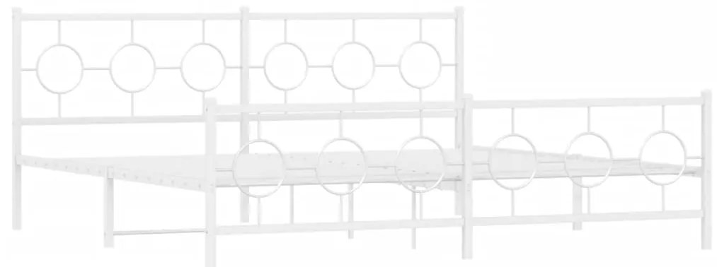 vidaXL Πλαίσιο Κρεβατιού με Κεφαλάρι&Ποδαρικό Λευκό 200x200εκ. Μέταλλο