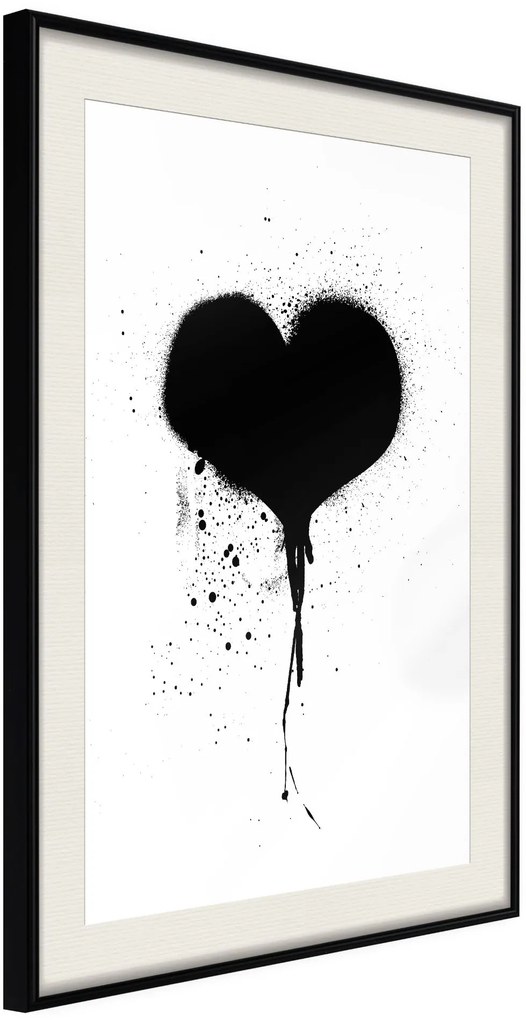 Αφίσα - Graffiti Heart - 30x45 - Μαύρο - Με πασπαρτού