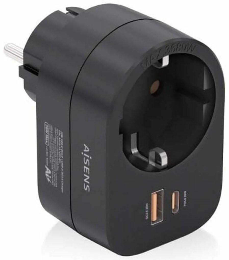 Κουτί ασφαλειών Aisens ASPS-1A1C07-BK Μαύρο 3680 W 16 A