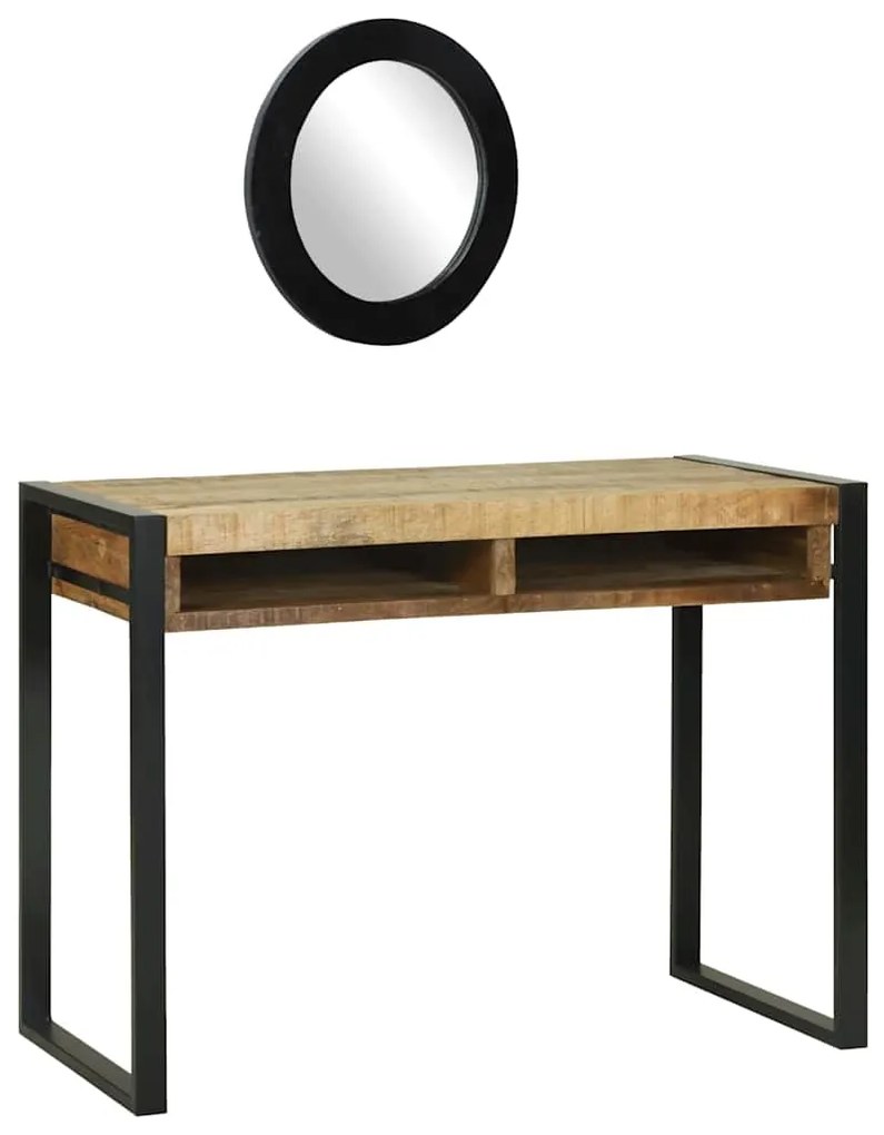 vidaXL Γραφείο με ράφι Καφέ 100 x 50 x 75 cm Μασίφ ξύλο μάνγκο