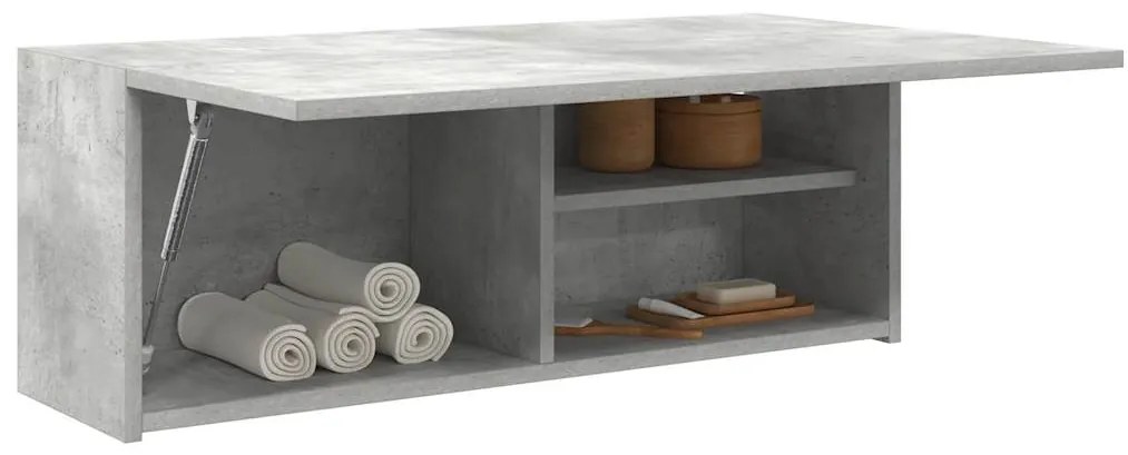 Ντουλάπι τοίχου μπάνιου Γκρι μπετόν Κατασκευασμένο ξύλο