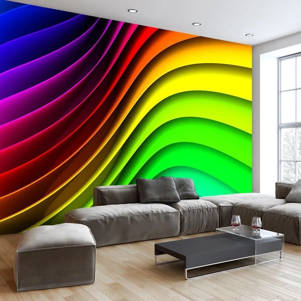 Αυτοκόλλητη φωτοταπετσαρία - Rainbow Waves - 343x245