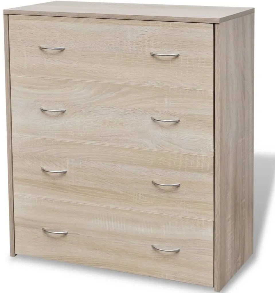 vidaXL Συρταριέρα με 4 Συρτάρια Χρώμα Δρυς 60 x 30,5 x 71 εκ.