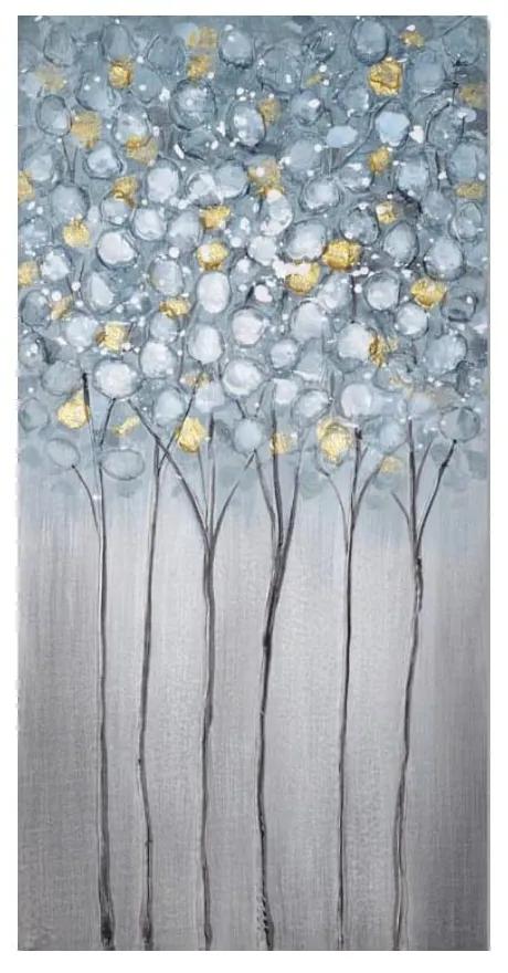 Πίνακας Σε Καμβά Lisov 022863 30x60xH2,5cm Grey-Blue Κάθετοι Καμβάς