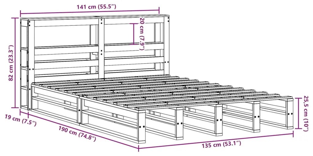 ΣΚΕΛΕΤΟΣ ΚΡΕΒ. ΧΩΡΙΣ ΣΤΡΩΜΑ ΚΑΦΕ ΚΕΡΙΟΥ 135X190 ΕΚ ΜΑΣΙΦ ΠΕΥΚΟ 3306521