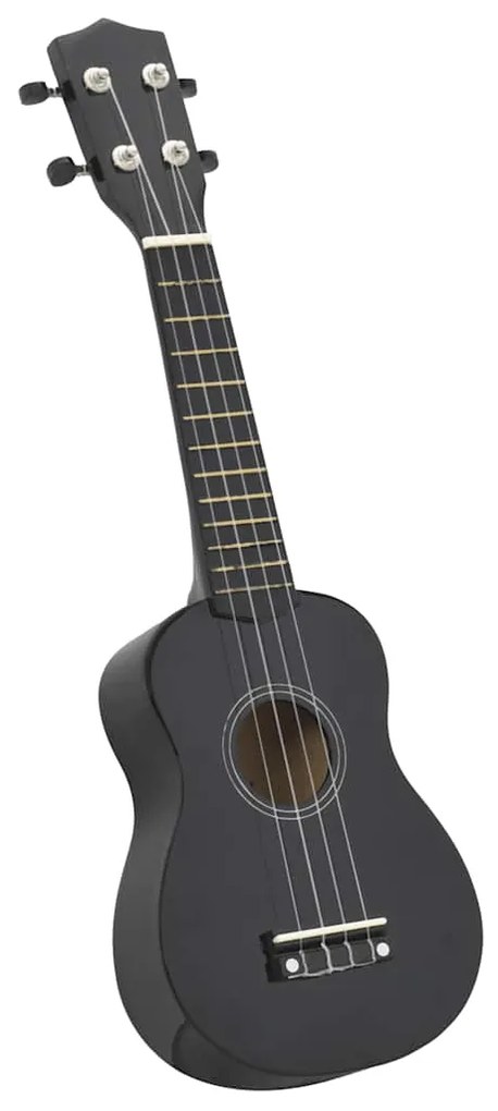 vidaXL Γιουκαλίλι Σοπράνο Σετ Παιδικό Μαύρο 23'' με Θήκη