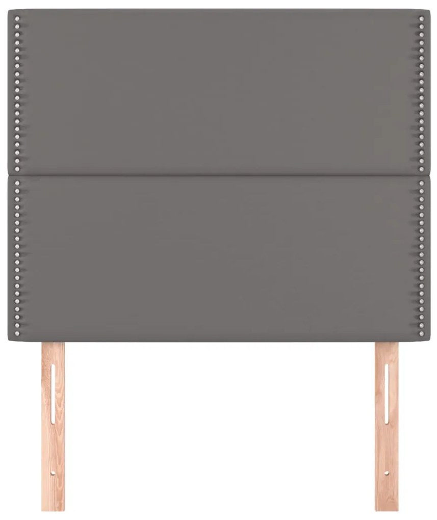 vidaXL Κεφαλάρι Κρεβατιού Γκρι 100x5x118/128 εκ. από Συνθετικό Δέρμα
