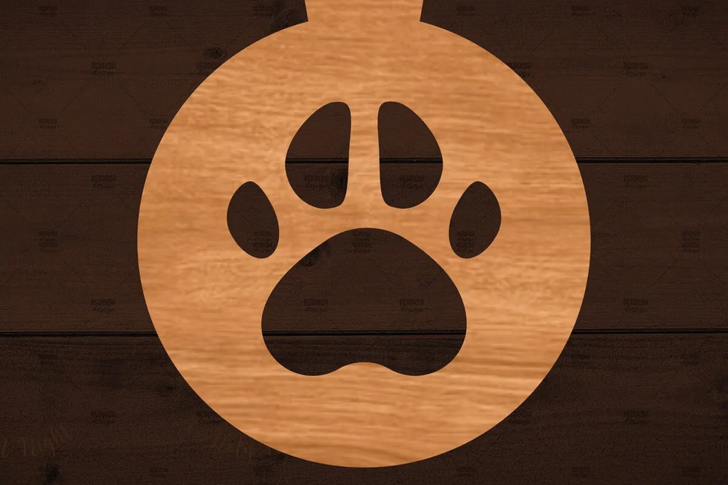 Σετ των 2 Intra απο ξύλο plywood 3mm-4mm πάχος – Στρογγυλό στολίδι για κατοικίδια με λέιζερ Δίασταση  20x20 cm INTRAFABR-110908380