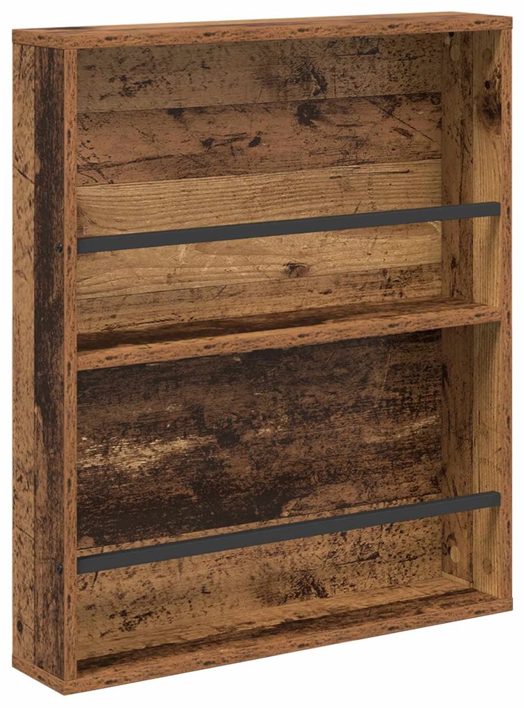 vidaXL Ράφι Περιοδικών με ράφι 2 pcs Παλιό ξύλο 60 x 12 x 70 εκ