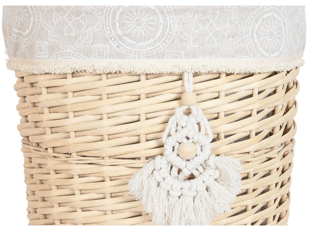Καλάθι για τα Βρώμικα Ρούχα Home ESPRIT Φυσικό λυγαριά Boho 45 x 45 x 55 cm 3 Τεμάχια