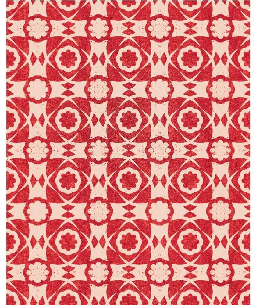 Ταπετσαρία Aegean Tiles Wp30052 52X1000Cm White-Red Mindthegap 52x1000cm