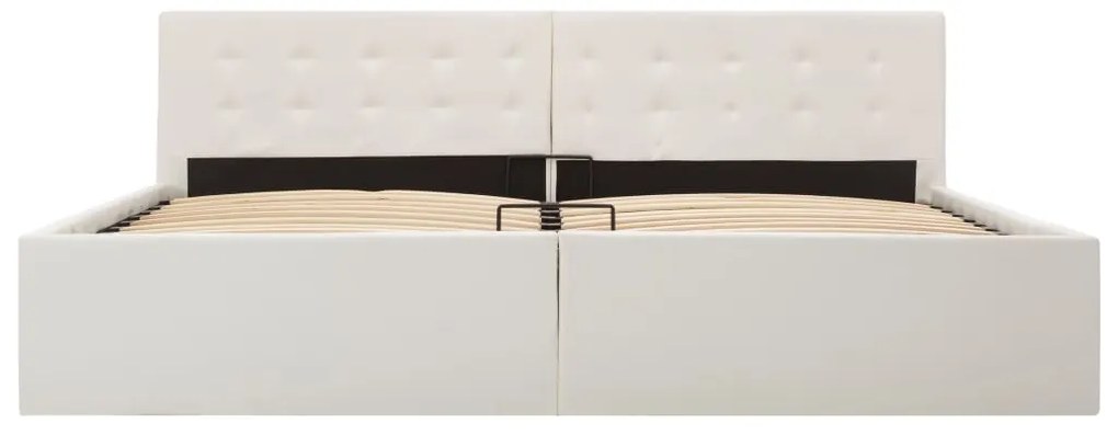 vidaXL Πλαίσιο Κρεβατιού με Αποθηκ. Χώρο Λευκό 180x200 εκ. Συνθ. Δέρμα