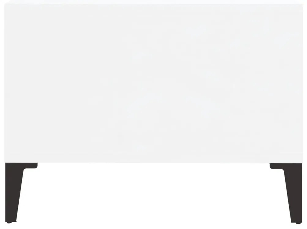 vidaXL Τραπεζάκι Σαλονιού Γυαλ. Λευκό 90x50x36,5 εκ. Επεξεργ. Ξύλο