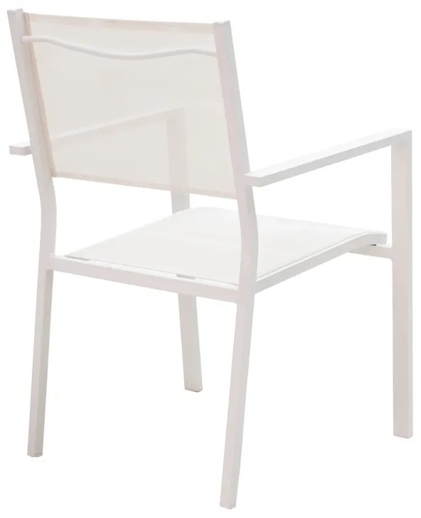 Τραπεζαρία Zacreta-Kliton σετ 5τεμ pakoworld αλουμίνιο σε λευκή απόχρωση 80x80x74εκ