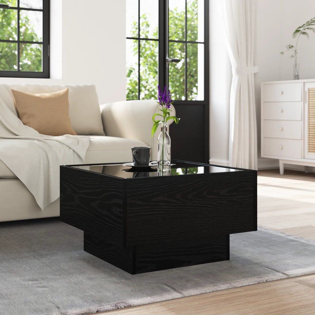vidaXL Τραπεζάκι σαλονιού Μαύρη δρυς 50 x 50 x 30 εκ
