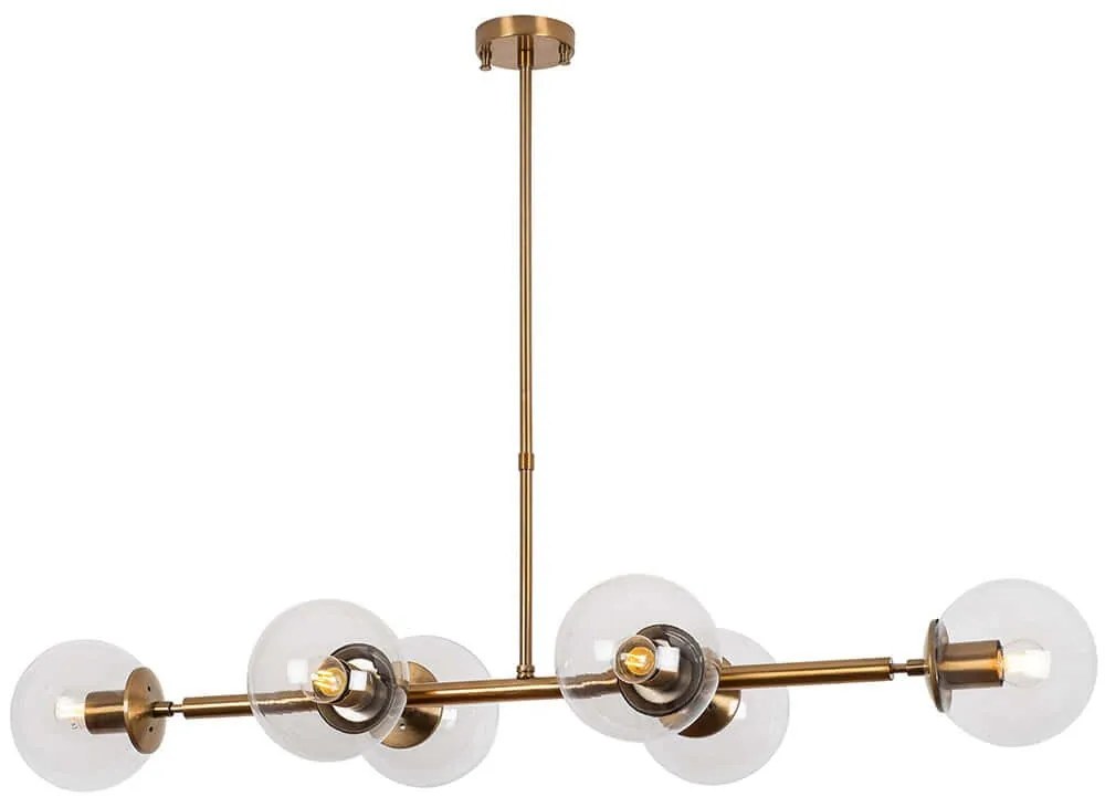 Φωτιστικό Οροφής - Ράγα Fazli 942FLG1209 110x40x35/66cm 6xE14 40W Gold Opviq