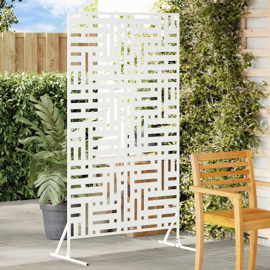 vidaXL Προσωπική Οθόνη Λευκή 100x50x180 εκ. από Ατσάλι