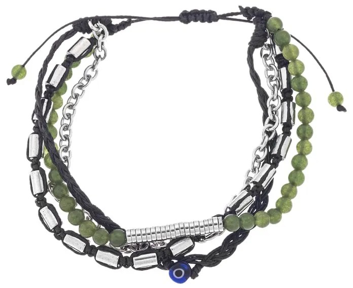 Βραχιόλι Unisex Senza Hematite &amp; Aventurine Stones with Steel