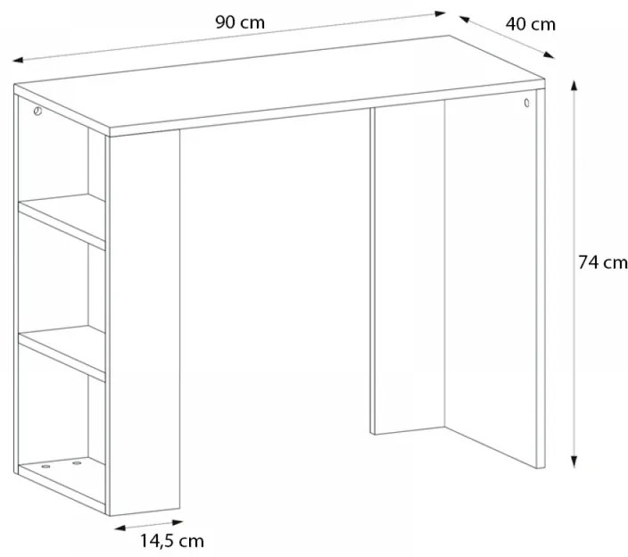Γραφείο εργασίας Netenia Megapap χρώμα ανθρακί 90x40x74εκ.