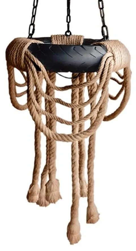 Φωτιστικό Οροφής Runner 01115 Black GloboStar Rope, Metal