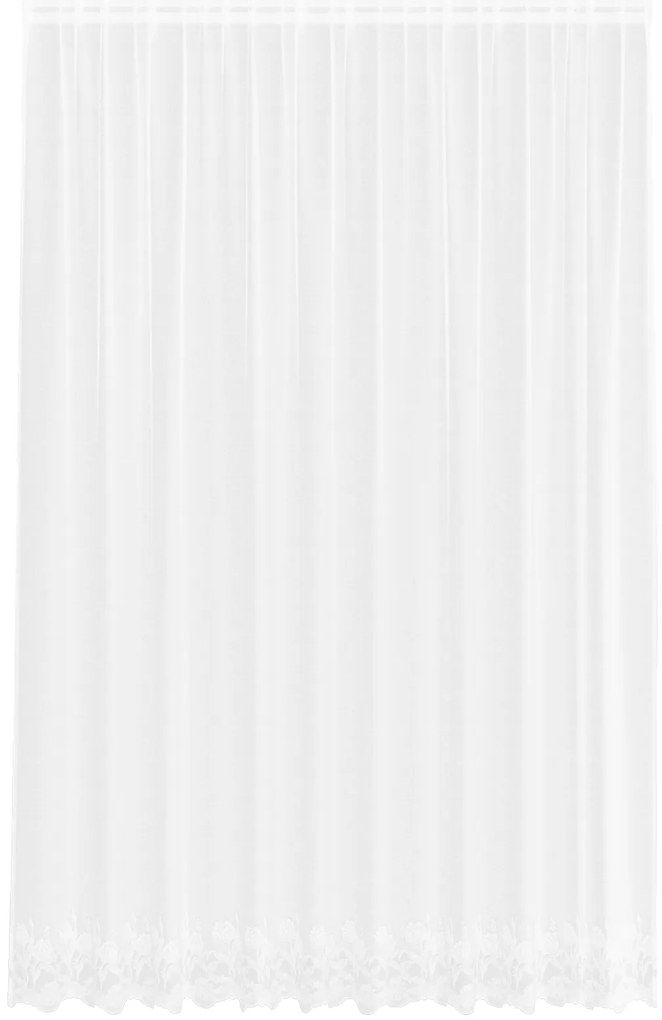 vidaXL Κουρτίνα Δαντέλας με κουρτίνες Floral Λευκό 300 x 260 εκ. Πολυεστέρας