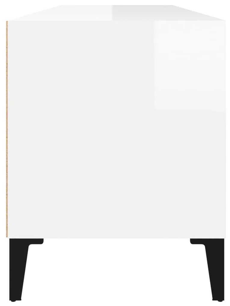 vidaXL Έπιπλο Τηλεόρασης Γυαλ. Λευκό 100x34,5x44,5 εκ. Επεξεργ. Ξύλο