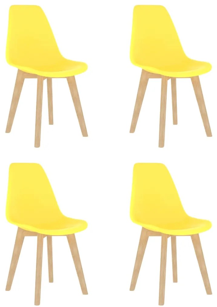 vidaXL Καρέκλες Τραπεζαρίας 4 τεμ. Κίτρινες Πλαστικές
