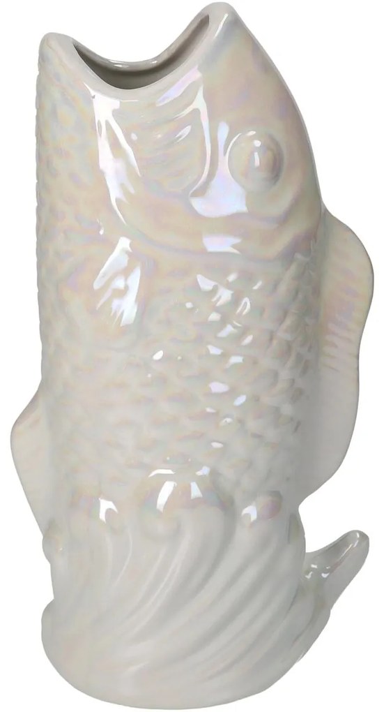 Βάζο ArteLibre Ψάρι Ιβουάρ Κεραμικό 15.5x10.5x28cm-05154186