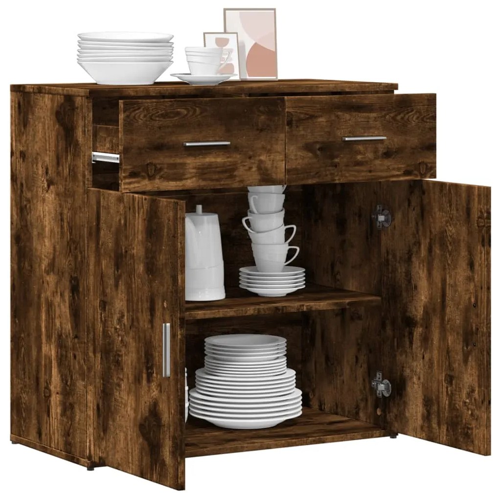 vidaXL Βοηθητικό Ντουλάπι Καπνιστή Δρυς 79x38x80εκ. Επεξεργασμένο Ξύλο