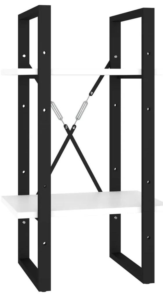 vidaXL Βιβλιοθήκη με 2 Ράφια Λευκή 40 x 30 x 70 εκ. από Επεξ. Ξύλο