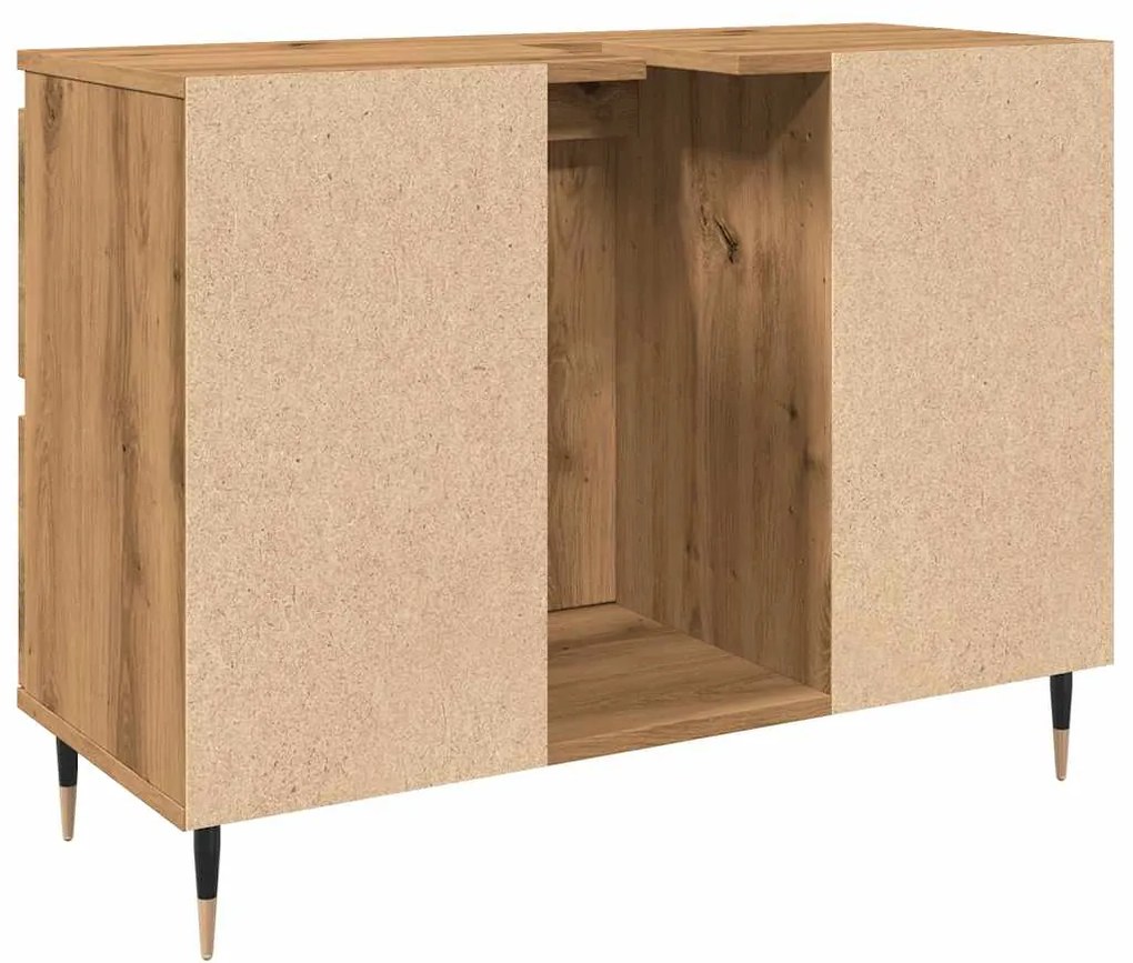 vidaXL Ντουλάπι μπάνιου Δρυς τεχνίτης 80x33x60 cm Κατασκευασμένο ξύλο