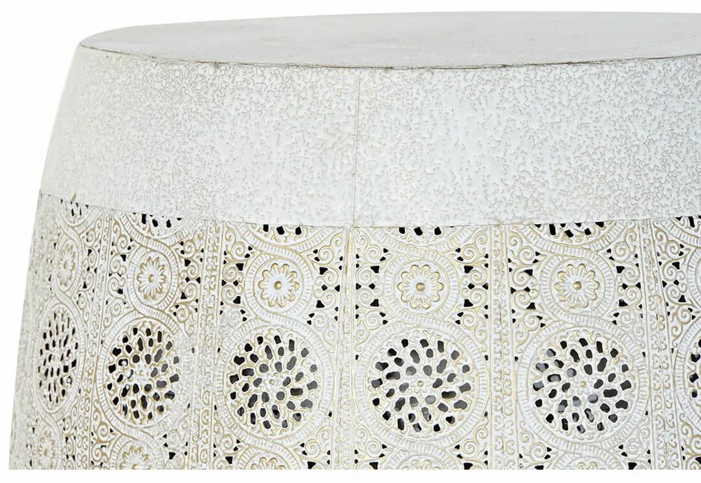 Βοηθητικό Τραπέζι DKD Home Decor Λευκό Πολύχρωμο Χρυσό Μέταλλο 40 x 40 x 42 cm