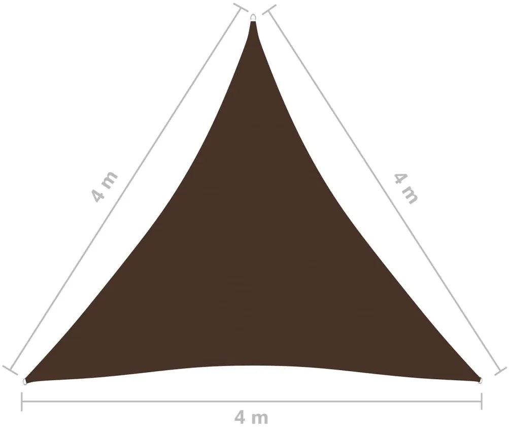 vidaXL Πανί Σκίασης Τρίγωνο Καφέ 4 x 4 x 4 μ. από Ύφασμα Oxford