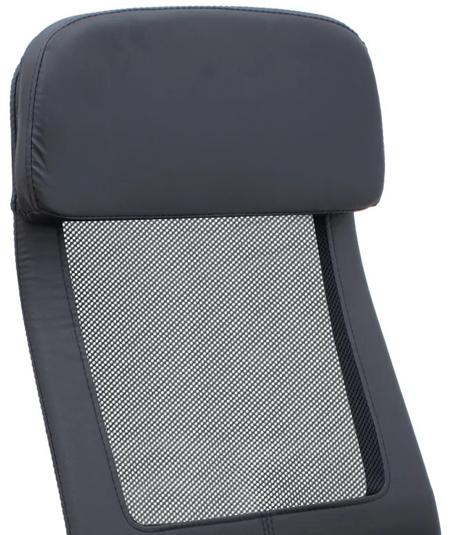 Καρέκλα γραφείου Ovis Megapap με τεχνόδερμα και ύφασμα Mesh χρώμα μαύρο 63x63x119/129εκ.