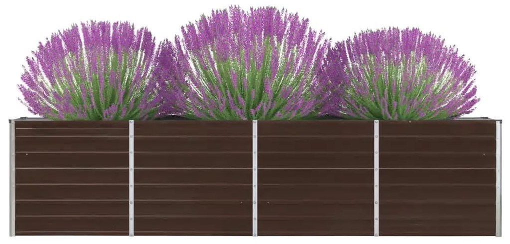 vidaXL Ζαρντινιέρα Ψηλή Καφέ 320 x 40 x 77 εκ. Γαλβανισμένος Χάλυβας