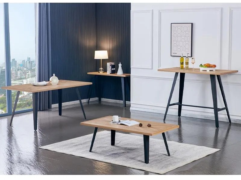 Τραπεζάκι Σαλονιού 1564 Fylliana Sonoma - Μαύρο 130x70x45 εκ. 130x70x45 εκ.